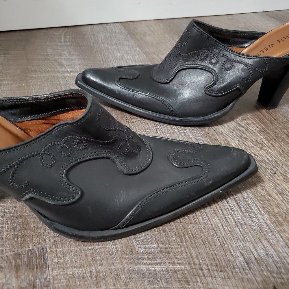 Nine West | Mules Heels Size 9 M | Black Leather